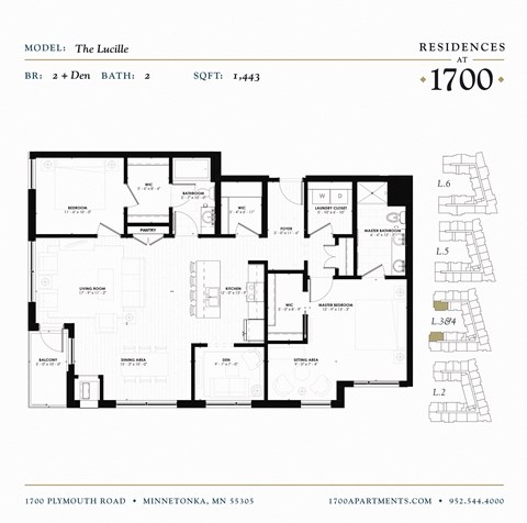 The Lucille Floor plan at Residences at 1700, Minnesota
